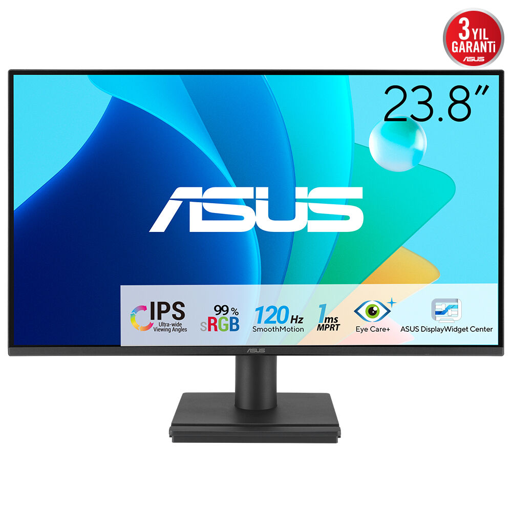 ASUS VA249HG 23.8 IPS 1920x1080 1ms 120Hz 300cd HDMI VGA VESA 3YIL EYECARE,FLICKER-FREE,DÜŞÜK MAVİ IŞIK, 99%SRGB, ÇERÇEVESİZ Monitör