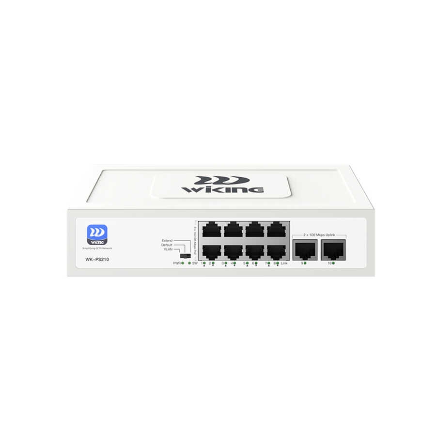 WI-TEK WIKING WK-PS210 8 PORT 10/100 8 PORT POE 2FE UPLINK 76W YONETILEMEZ DESKTOP SWITCH