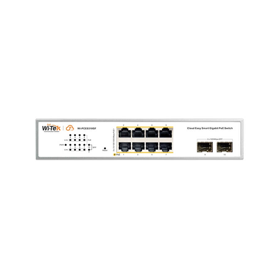 WI-TEK WI-PCES310GF(V2) 8 PORT 10/100/1000 8 PORT POE 2 X SFP 130W CLOUD YÖNETİLEBİLİR DESKTOP SWITCH