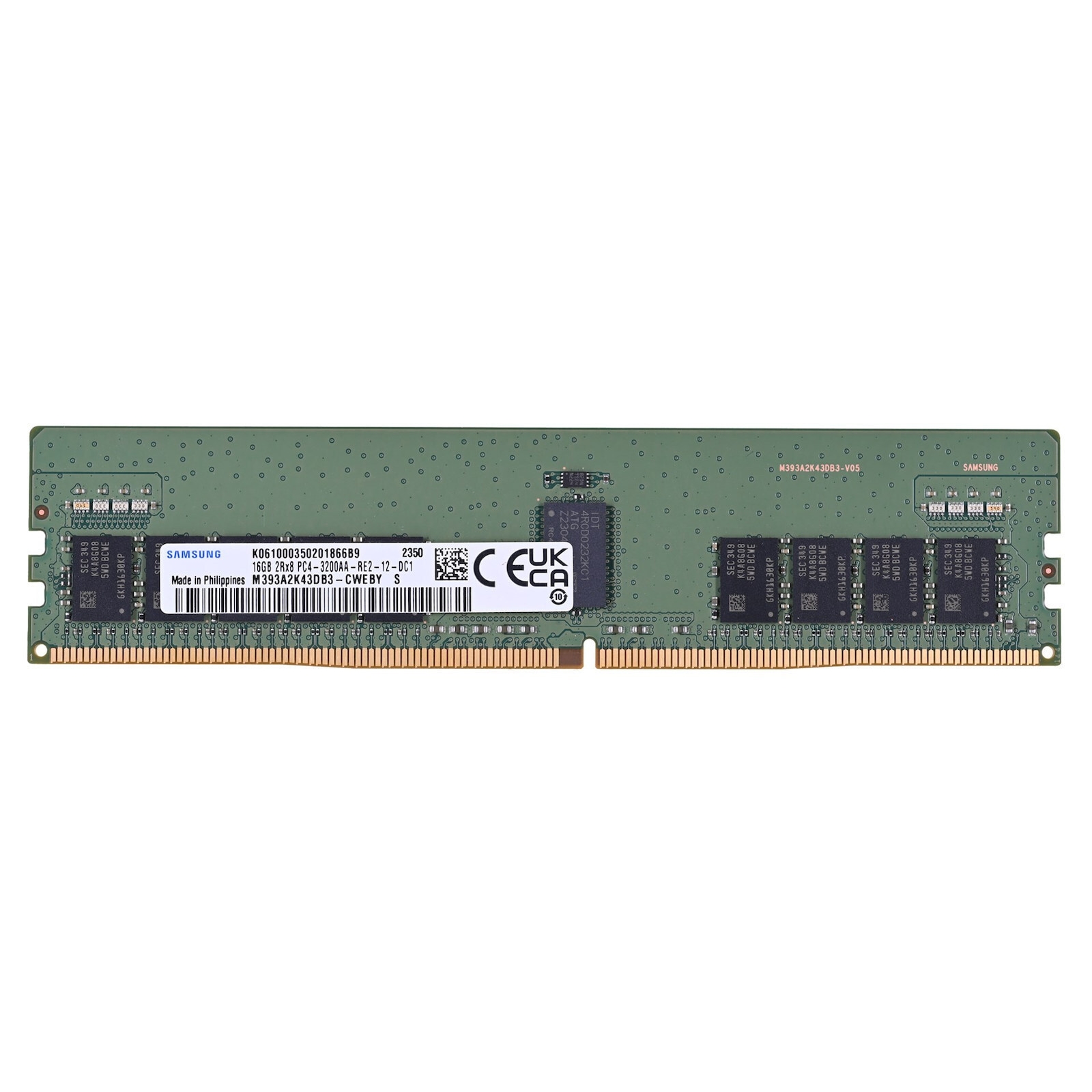 SAMSUNG SAMR3200/16 16GB 3200MHz DDR4 ECC RDIMM SERVER RAM (DELL R640 / R740 / HPE DL380 Gen10 UYUMLU)
