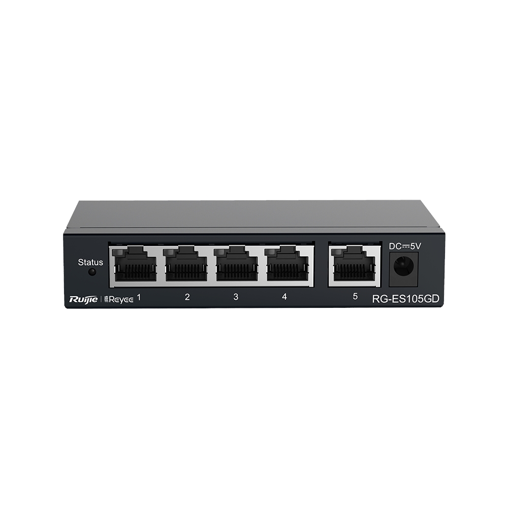 RUIJIE REYEE RG-ES105GD 5 PORT 10/100/1000 YONETILEMEZ DESKTOP SWITCH METAL KASA